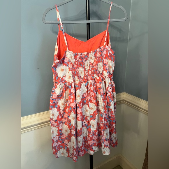 aerie Coral Floral Spaghetti-Strap Dress - Picture 2 of 4
